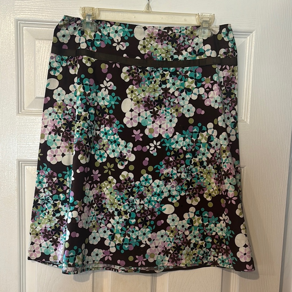 Iz Byer Brown and Purple Knee-Length A-Line Skirt